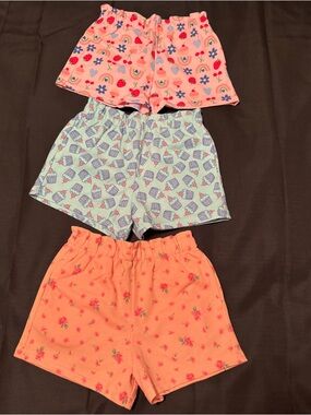 NWT- wonder nation 3 Shorts Bundle Variety Pattern Toddler Girls 4T